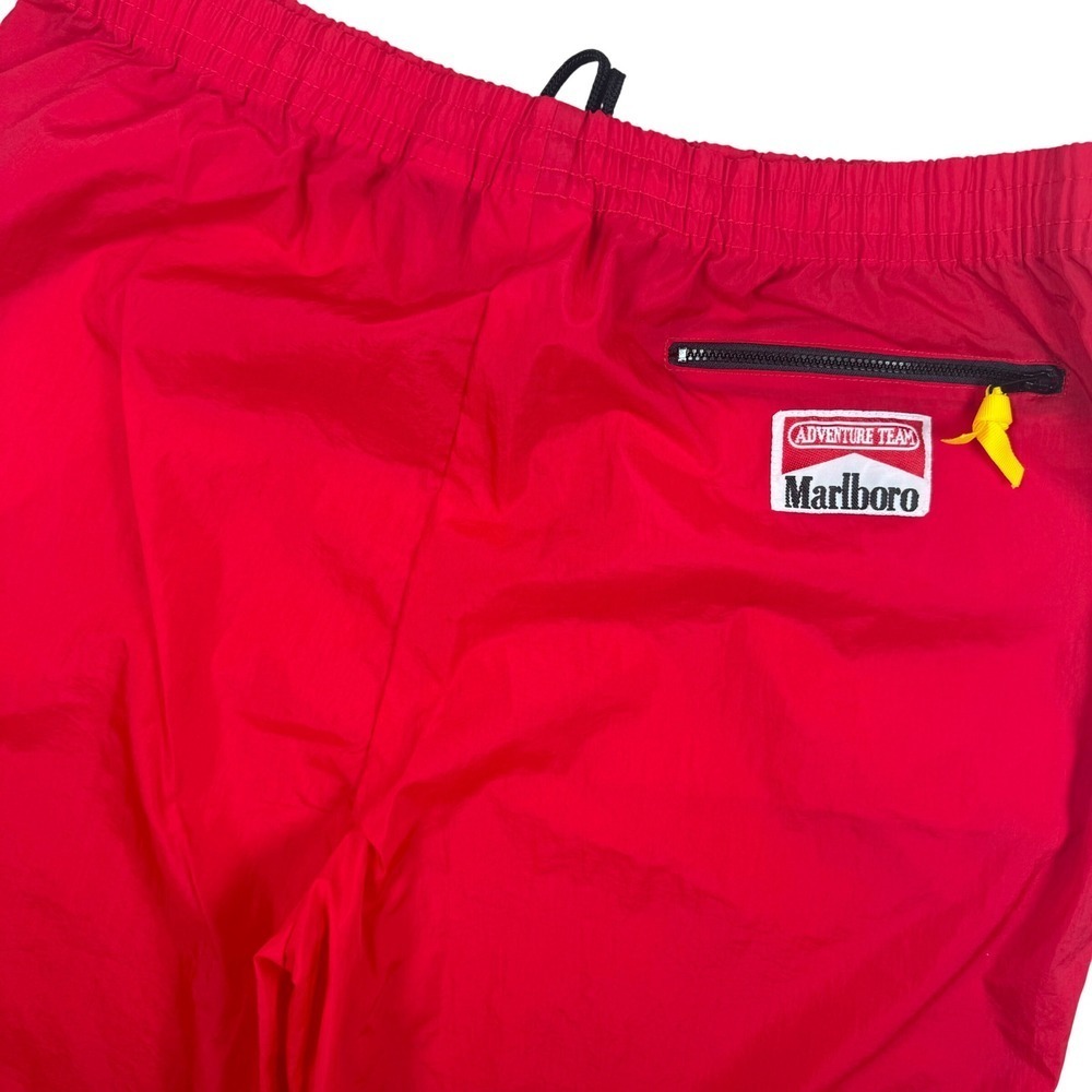 Vintage Marlboro Adventure Team Track Joggers Mens‎ Large Red Nylon 90s Logo